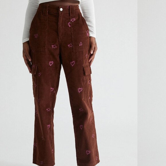 PacSun Pants - Pacsun Women's Heartbreaker Corduroy Cargo Elastic Waist Pants Size M